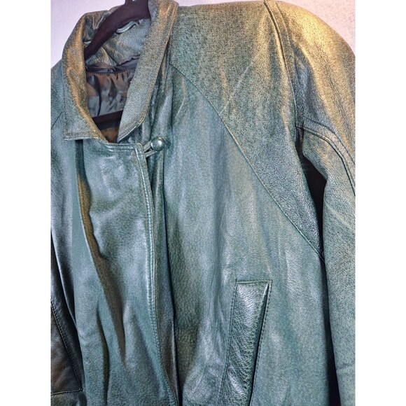 Vintage Wilson’s Leather Green Leather Jacket w/ Thinsulate Womens Small 80s 90s - Picture 5 of 12